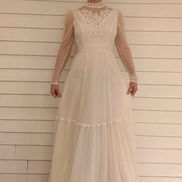 Gunne Sax Wedding Dress Ivory Lace XS
